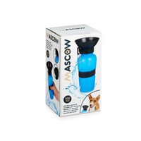Vattenflaska med drickskål för hundar Blå Svart Metall Plast 500 ml - Mascow | Valpoteket