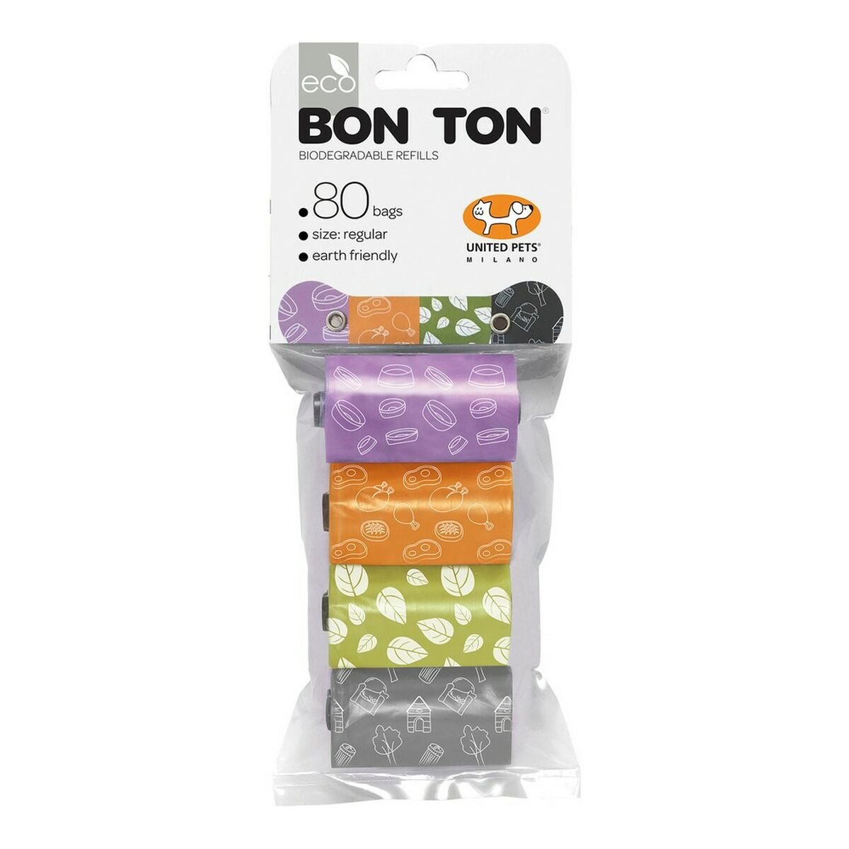 Bajspåse hund United Pets Bon Ton Regular Hund Blandade färger (4 x 20 uds) - United Pets | Valpoteket