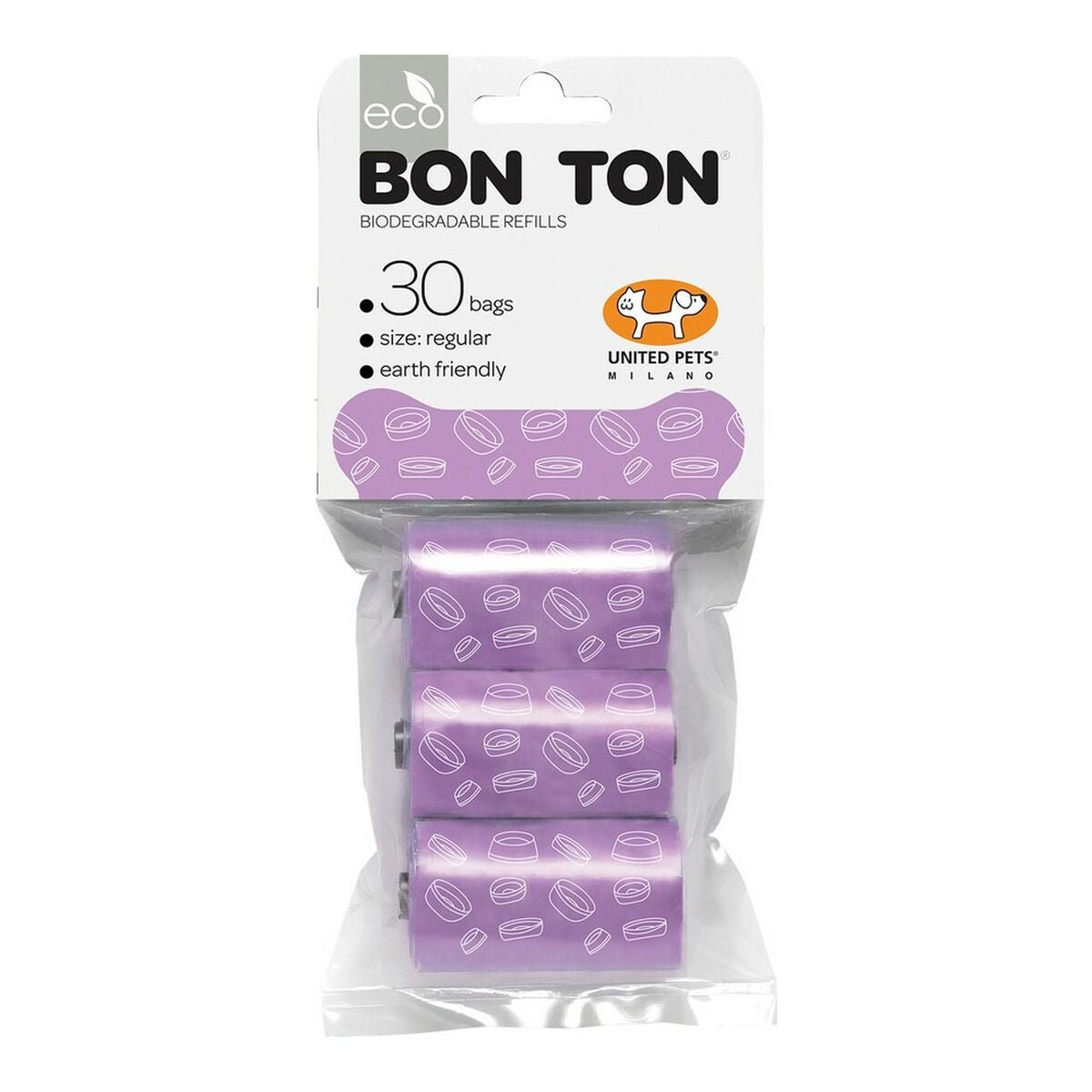 Poo bag dog United Pets Bon Ton Regular Dog Purple (3 x 10 uds)