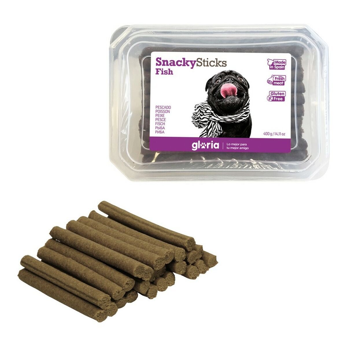 Dog treats Gloria Snackys Sticks Fish Small bars (800 g) (800 g)