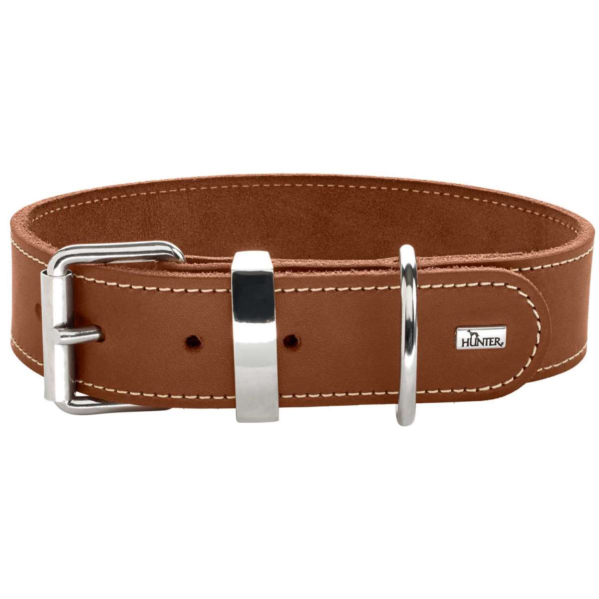 Dog collar Aalborg | Soft charcoal leather | Brown, L