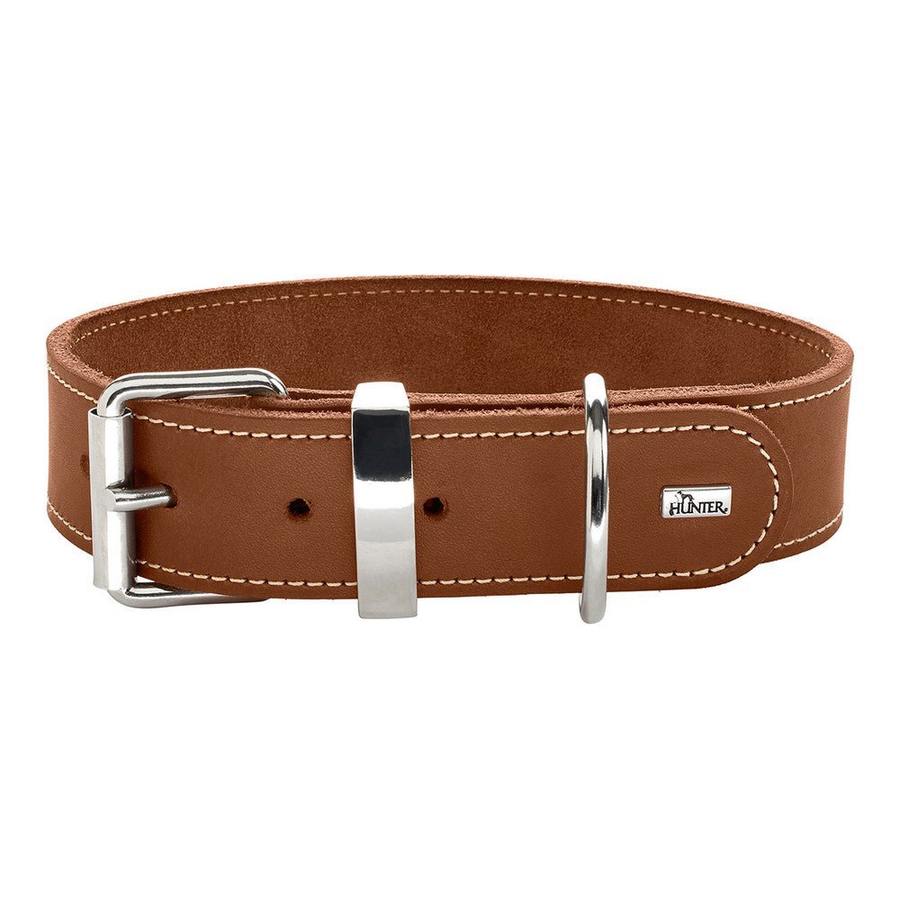 Dog collar Aalborg | Soft charcoal leather | Brown, S