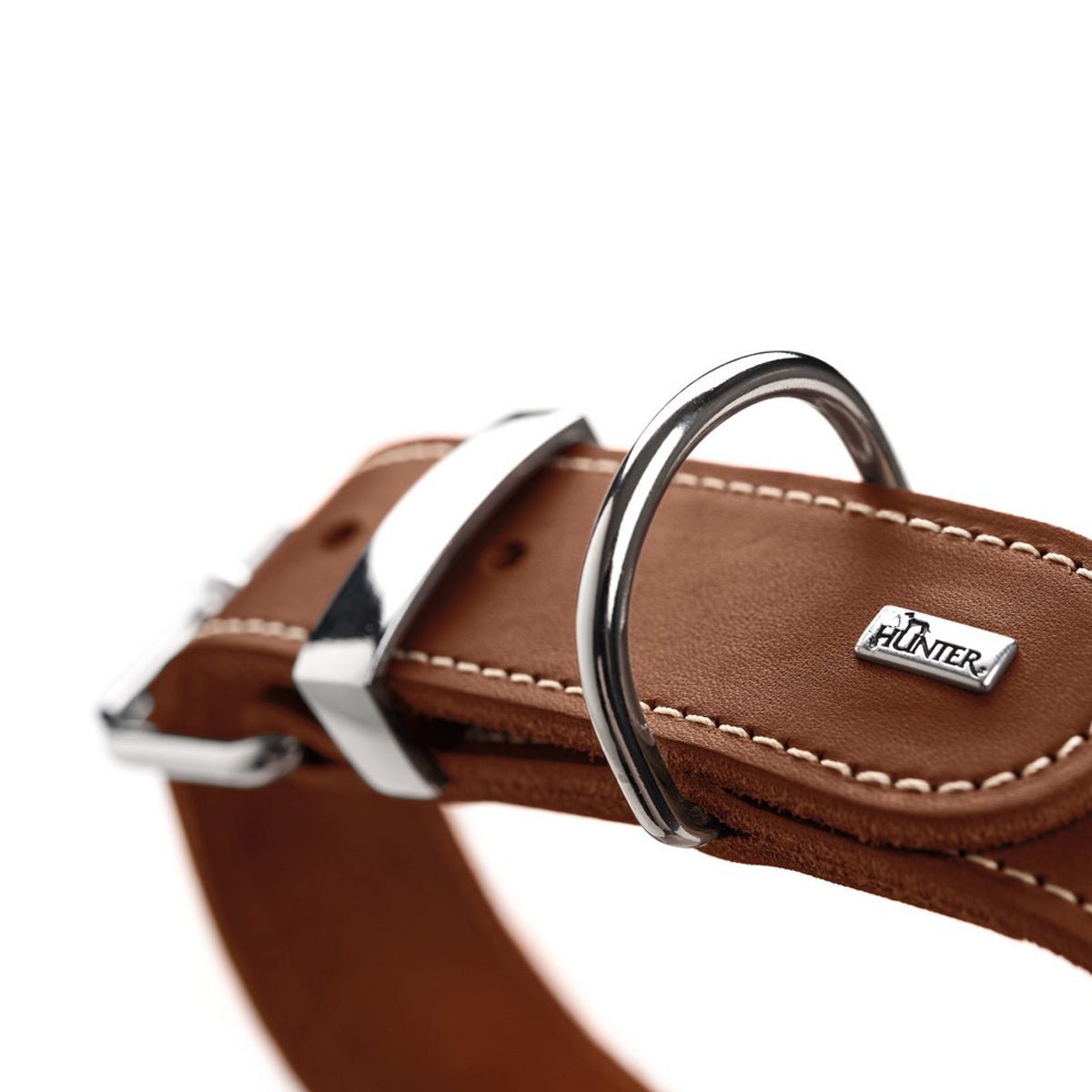 Dog collar Aalborg | Soft charcoal leather | Brown, XL