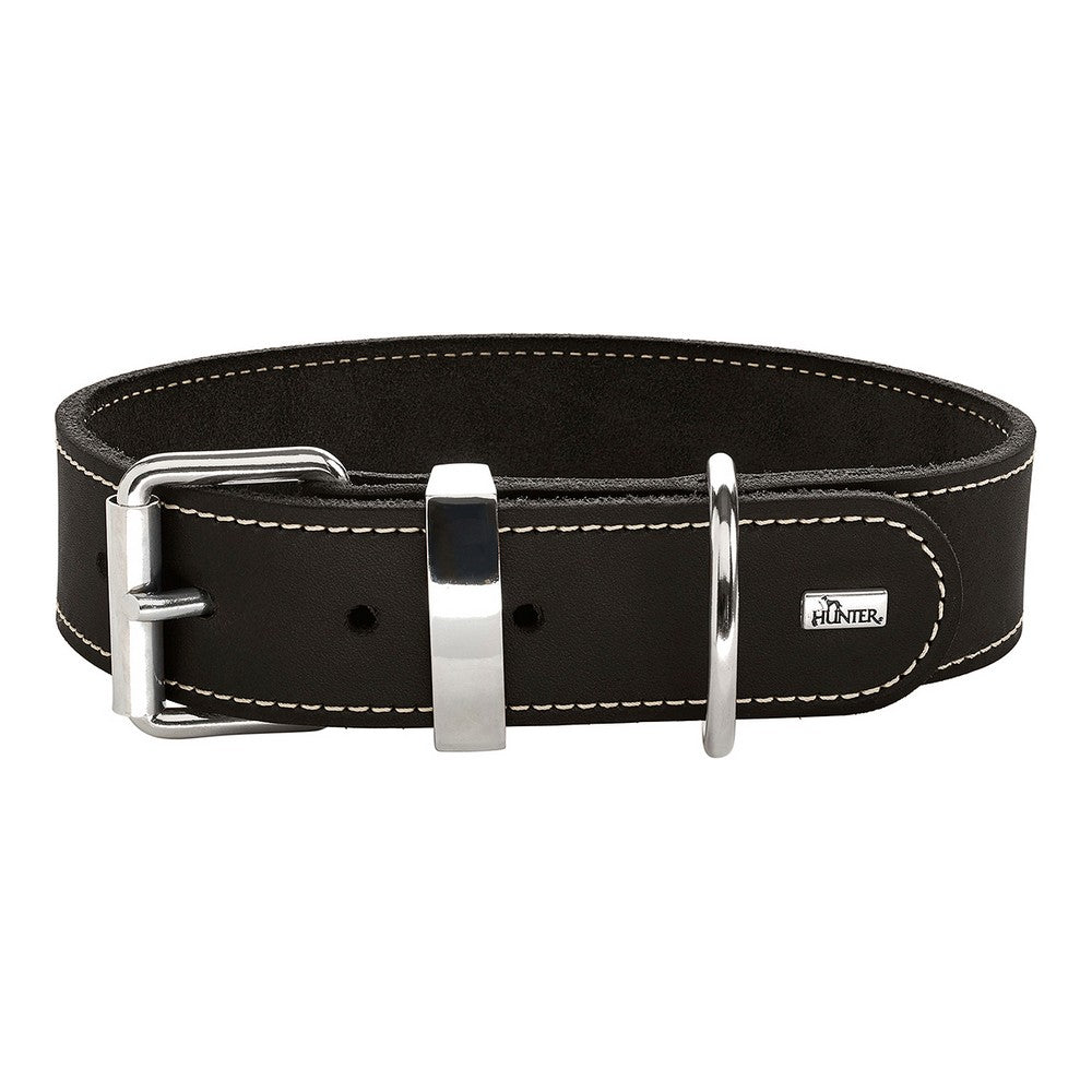 Dog collar Aalborg | Soft charcoal leather | Black, S