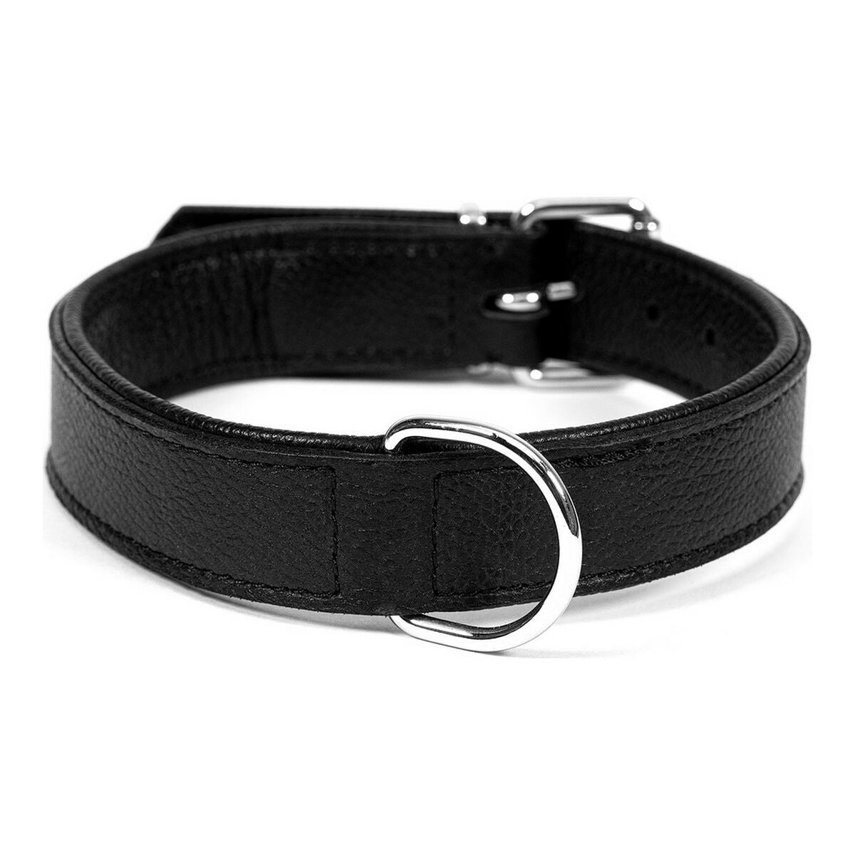 Dog collar leather Gloria Drymilled Black (30 x 1.5 cm)