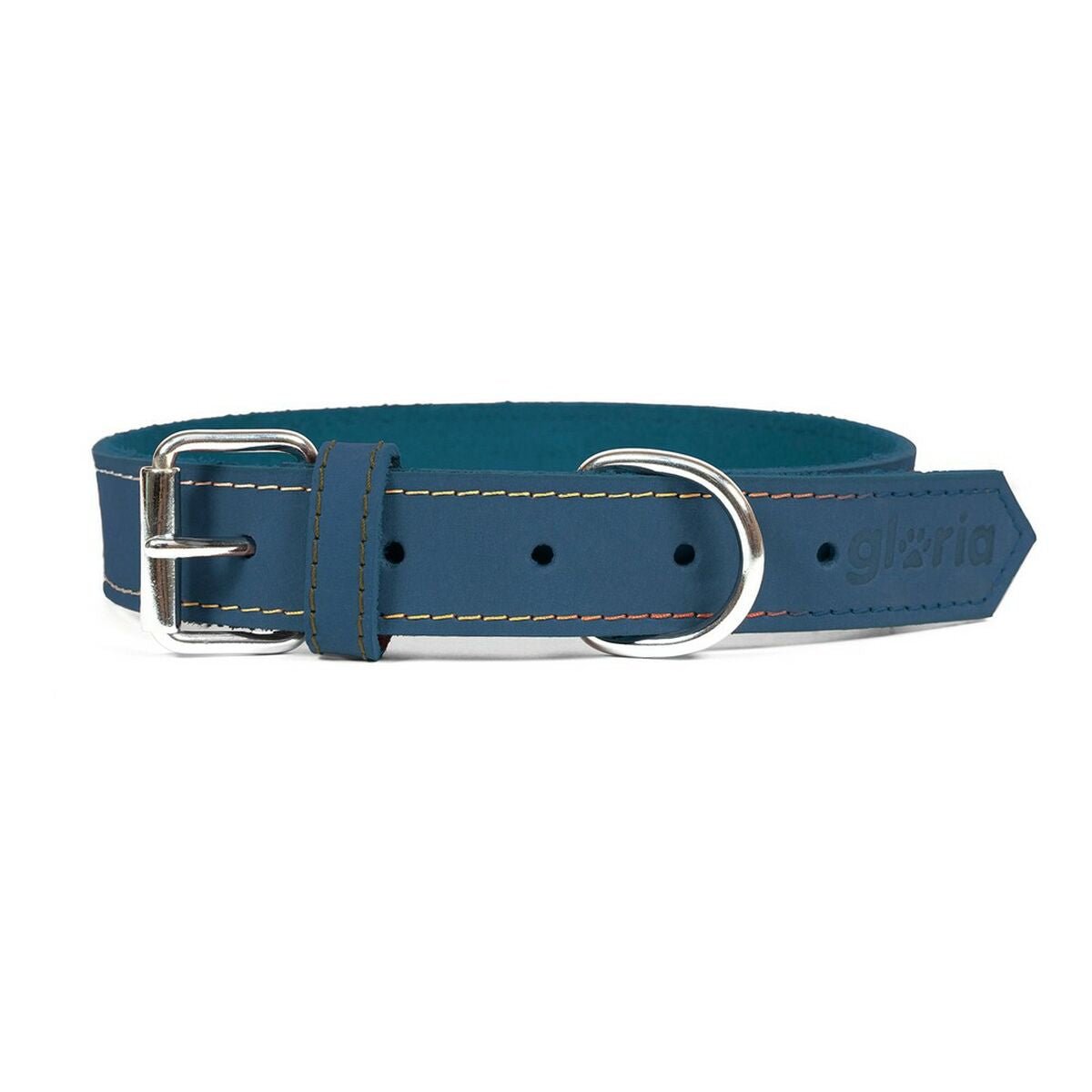 Dog collar leather Gloria Oasis Blue (1.2 x 35 cm)