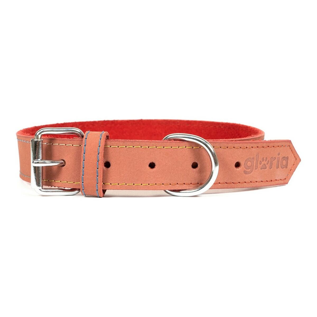 Dog collar leather Gloria Oasis Red (70 x 3 cm)