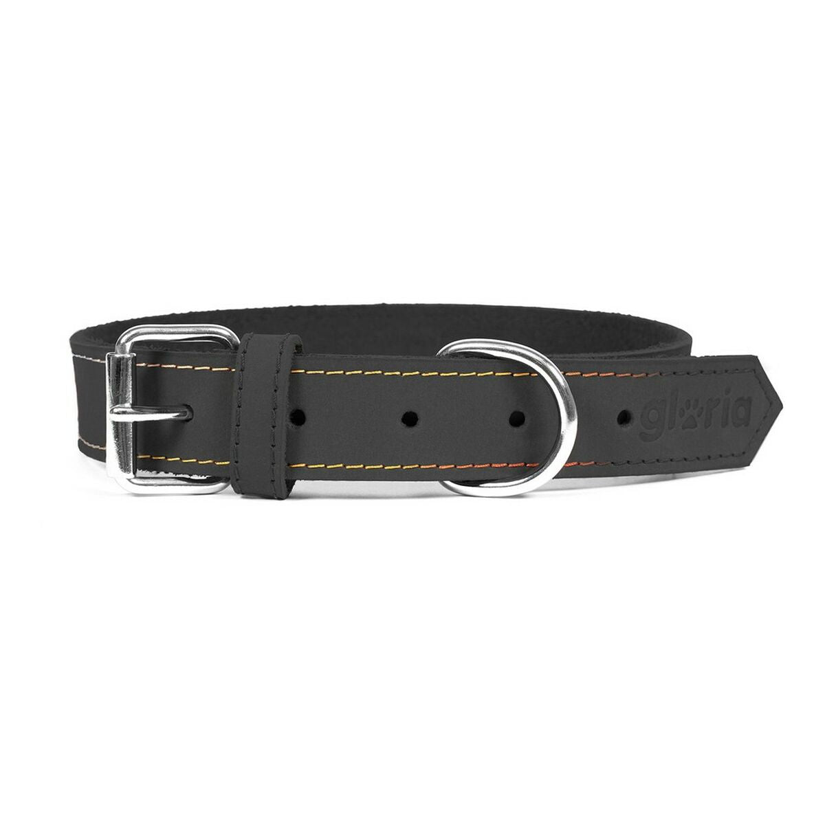 Dog collar leather Gloria Oasis Black (1.2 x 35 cm)