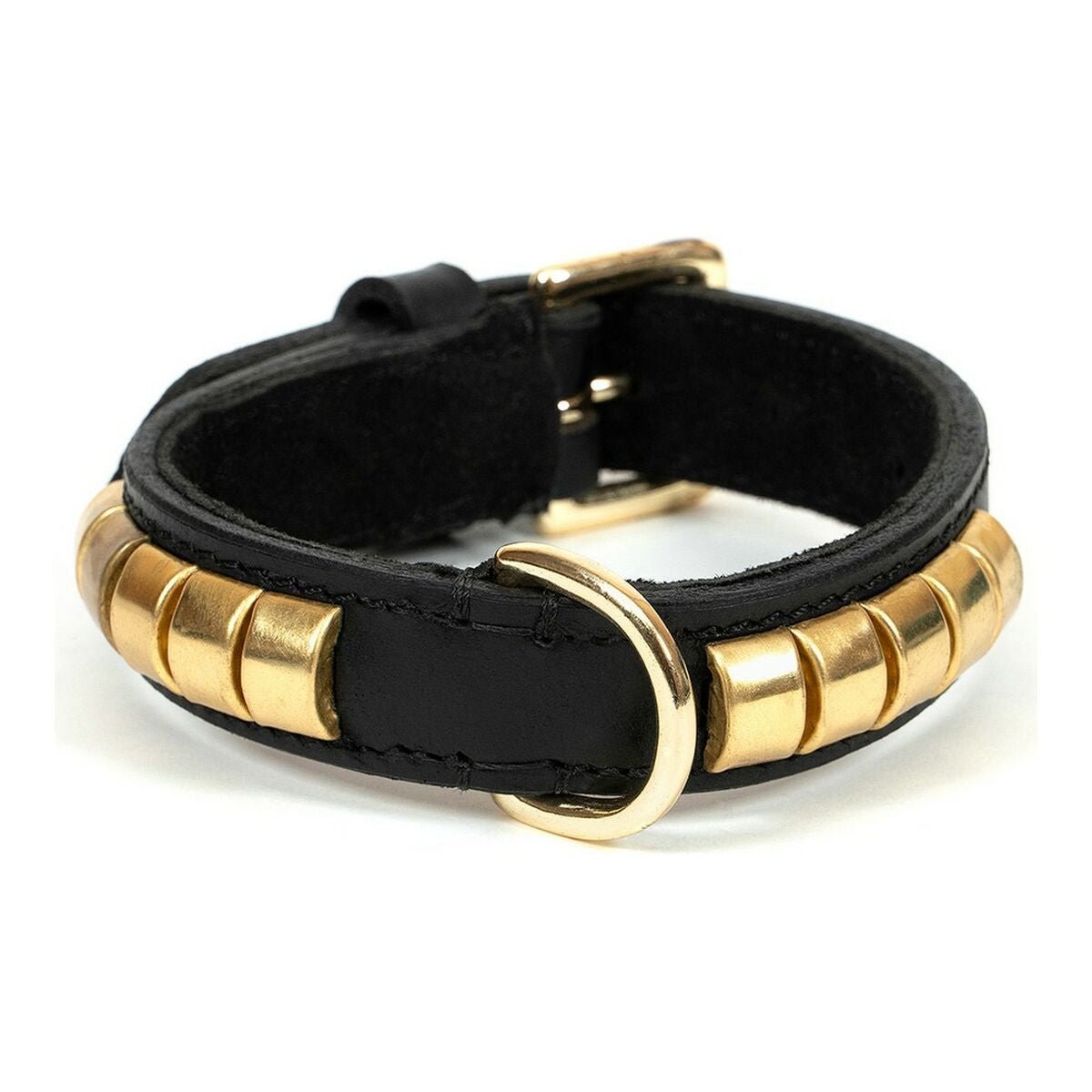 Dog collar leather studs Gloria Duna Black (35 x 2 cm)