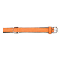 Hundhalsband läder vadderad Gloria orange (45 x 2 cm) - Gloria | Valpoteket
