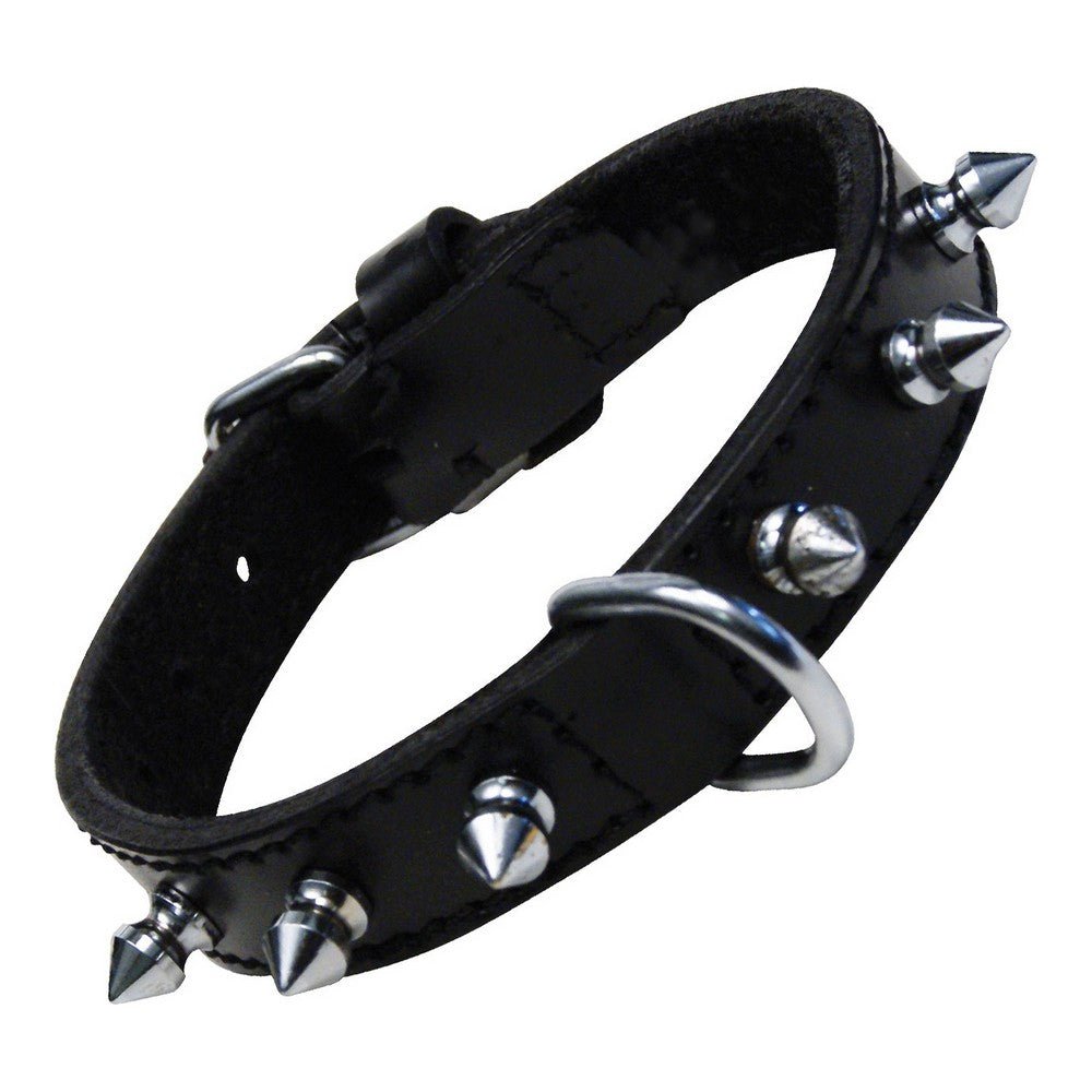 Dog collar rivets leather Gloria Black (30 cm)