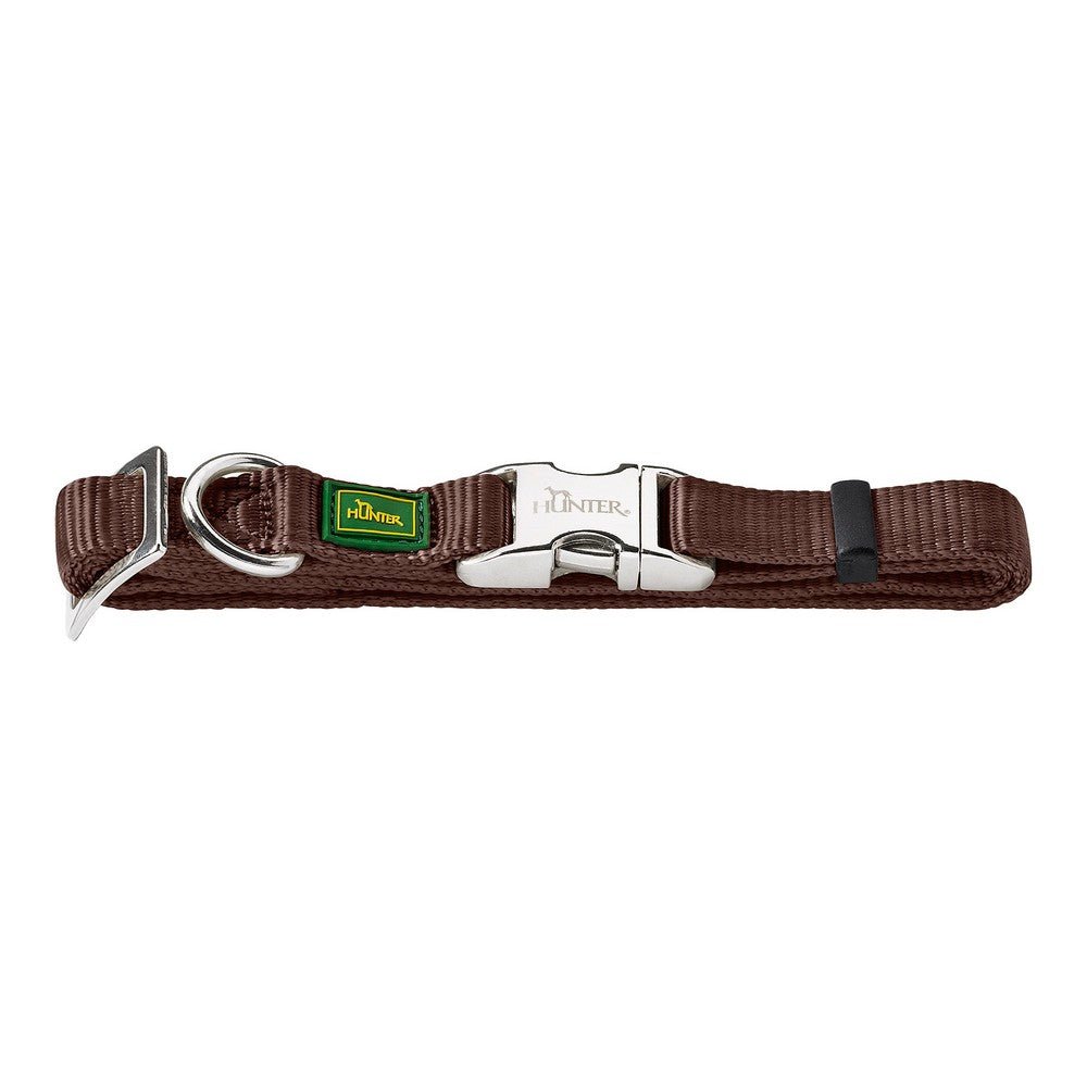 Dog collar nylon adjustable Hunter Alu-Strong brown S