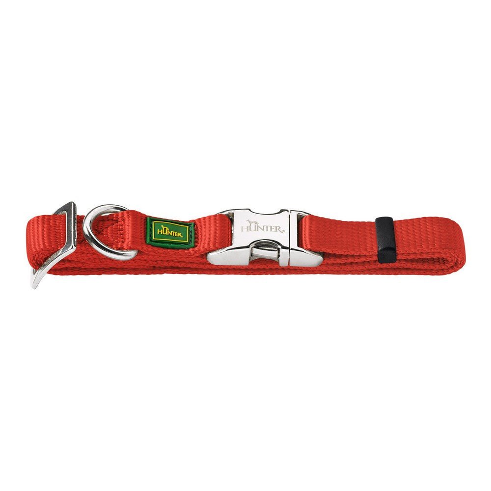 Hundhalsband nylon justerbar Hunter Alu-Strong röd L (45-65 cm) - Hunter | Valpoteket