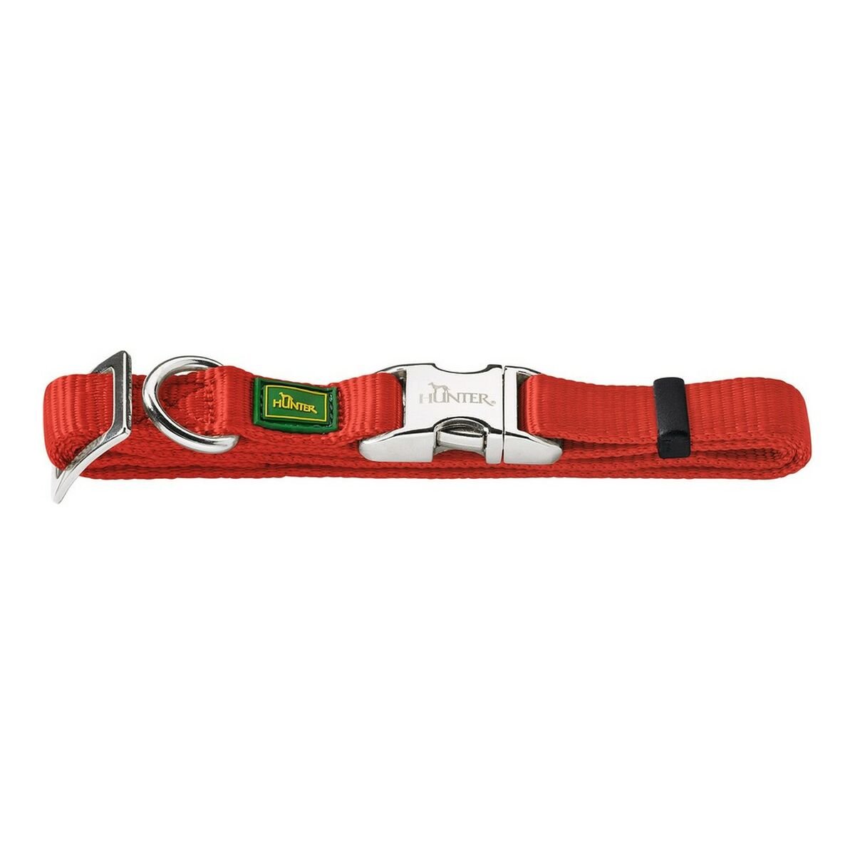 Dog collar nylon adjustable Hunter Alu-Strong red S