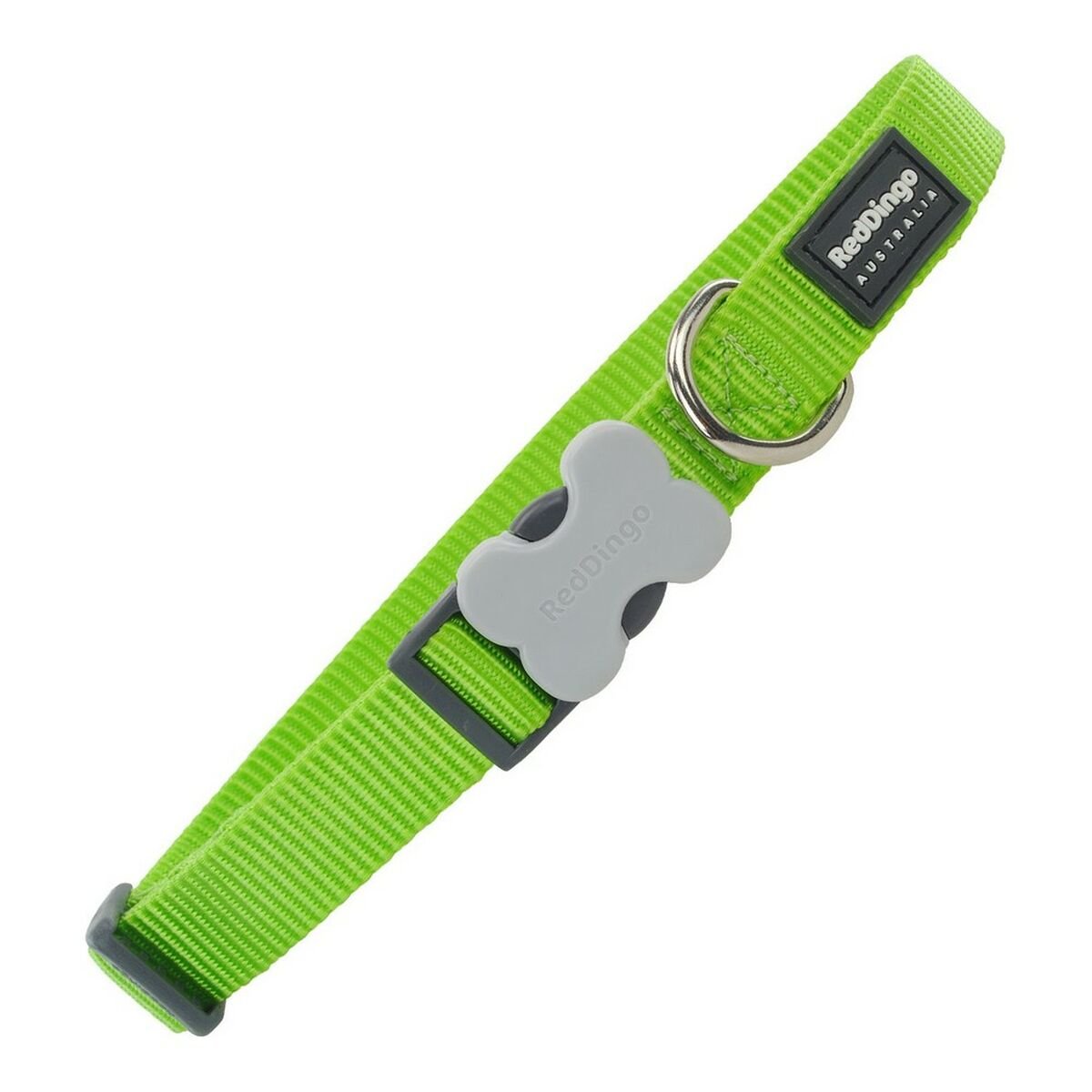 Dog collar nylon Red Dingo Lime (1.2 x 20-32 cm)