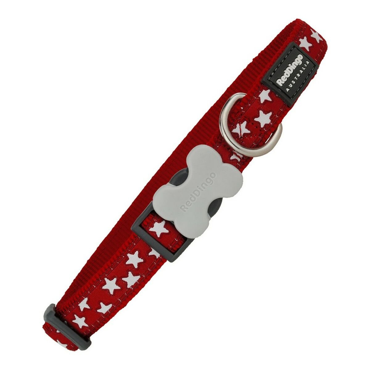 Hundhalsband Red Dingo Slät Stjärna Stjärnor (1,5 x 24-36 cm)