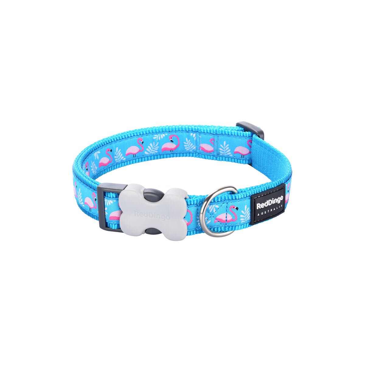 Dog collar Red Dingo STYLE FLAMINGO Turquoise 41-63 cm