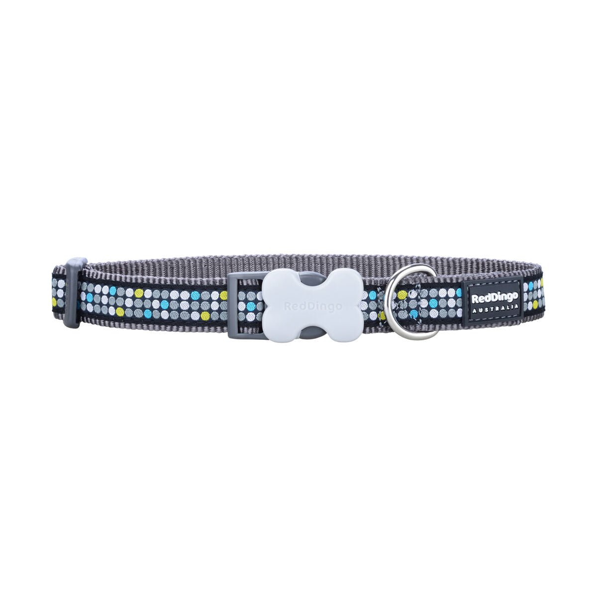 Dog collar Red Dingo STYLE MODERN ON COOL GRAY 15 mm x 24-36 cm