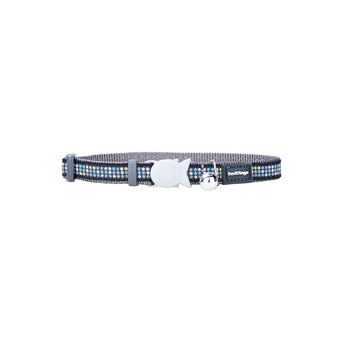 Dog collar Red Dingo STYLE MODERN ON COOL GRAY 31-47 cm