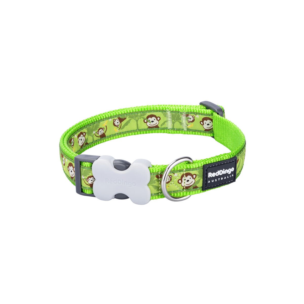 Hundhalsband Red Dingo STYLE MONKEY LIME GREEN 15 mm x 24-36 cm
