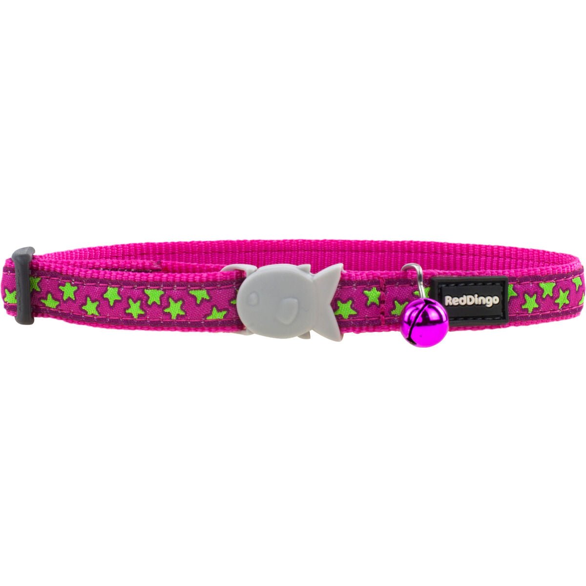 Hundhalsband Red Dingo STYLE STARS LIME ON HOT PINK 15 mm x 24-36 cm