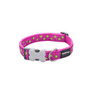 Hundhalsband Red Dingo STYLE STARS LIME ON HOT PINK 15 mm x 24-36 cm - Red Dingo | Valpoteket