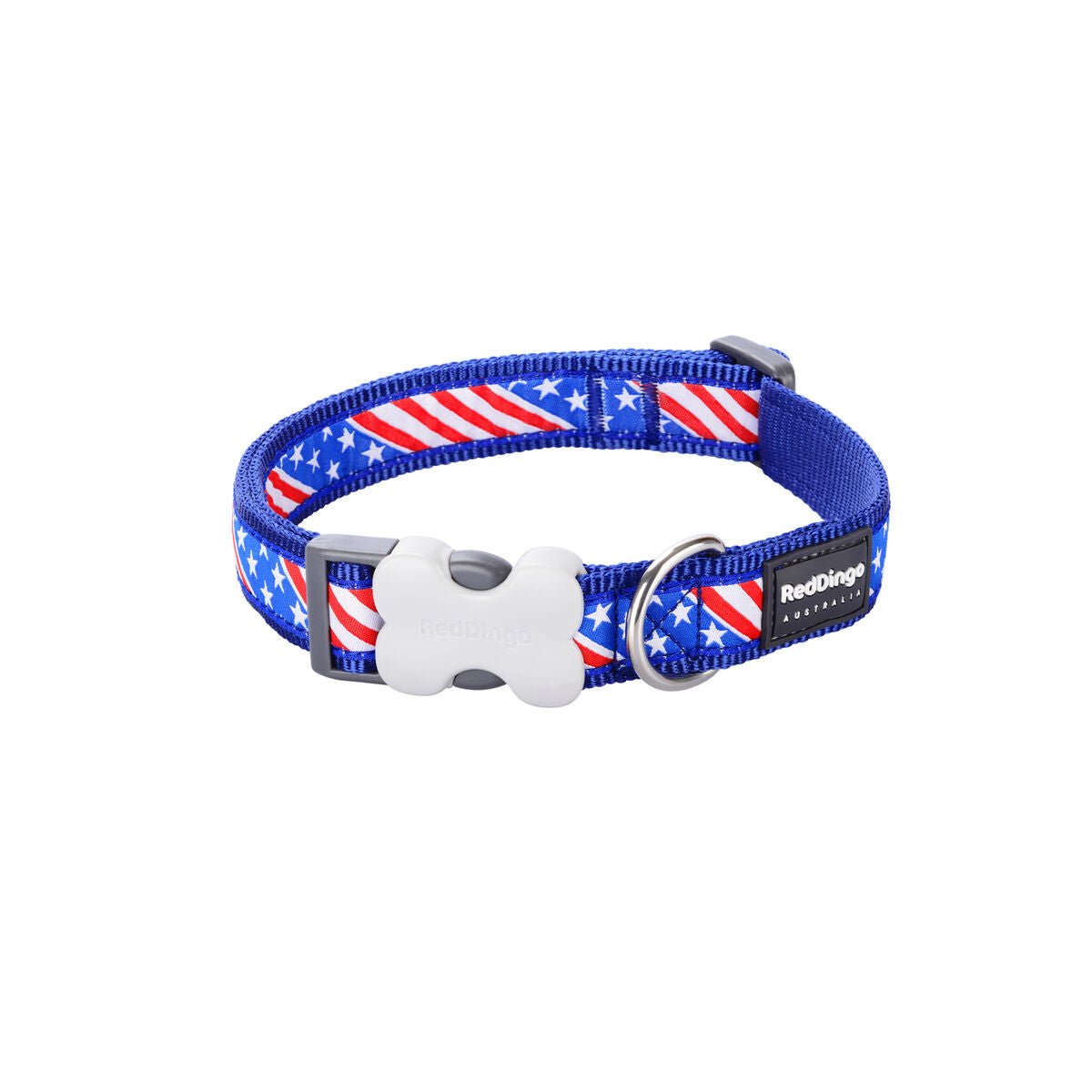 Hundhalsband Red Dingo STYLE US FLAG 15 mm x 24-36 cm