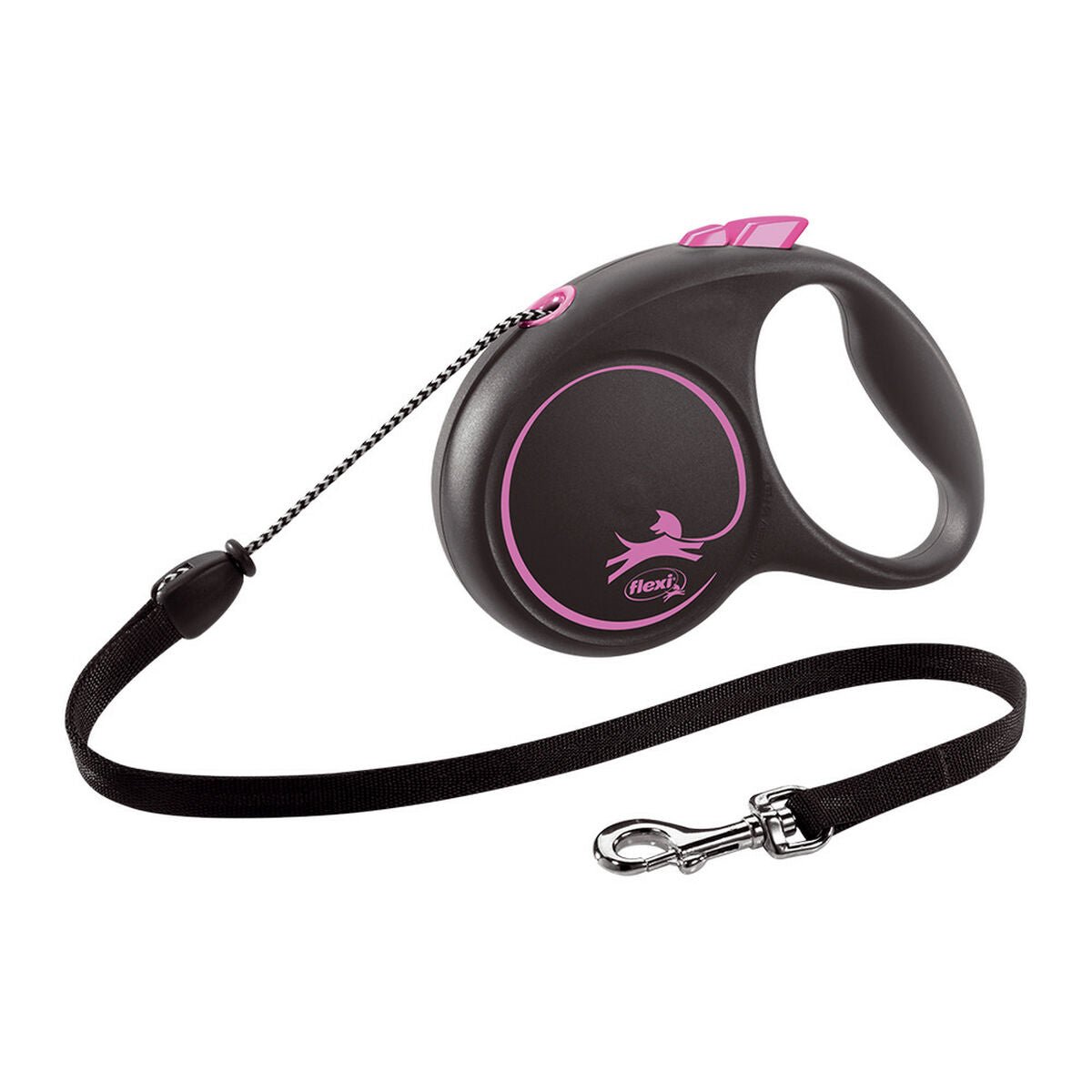 Hundkoppel Flexi BLACK DESIGN 5 m Rosa Storlek S - Flexi | Valpoteket