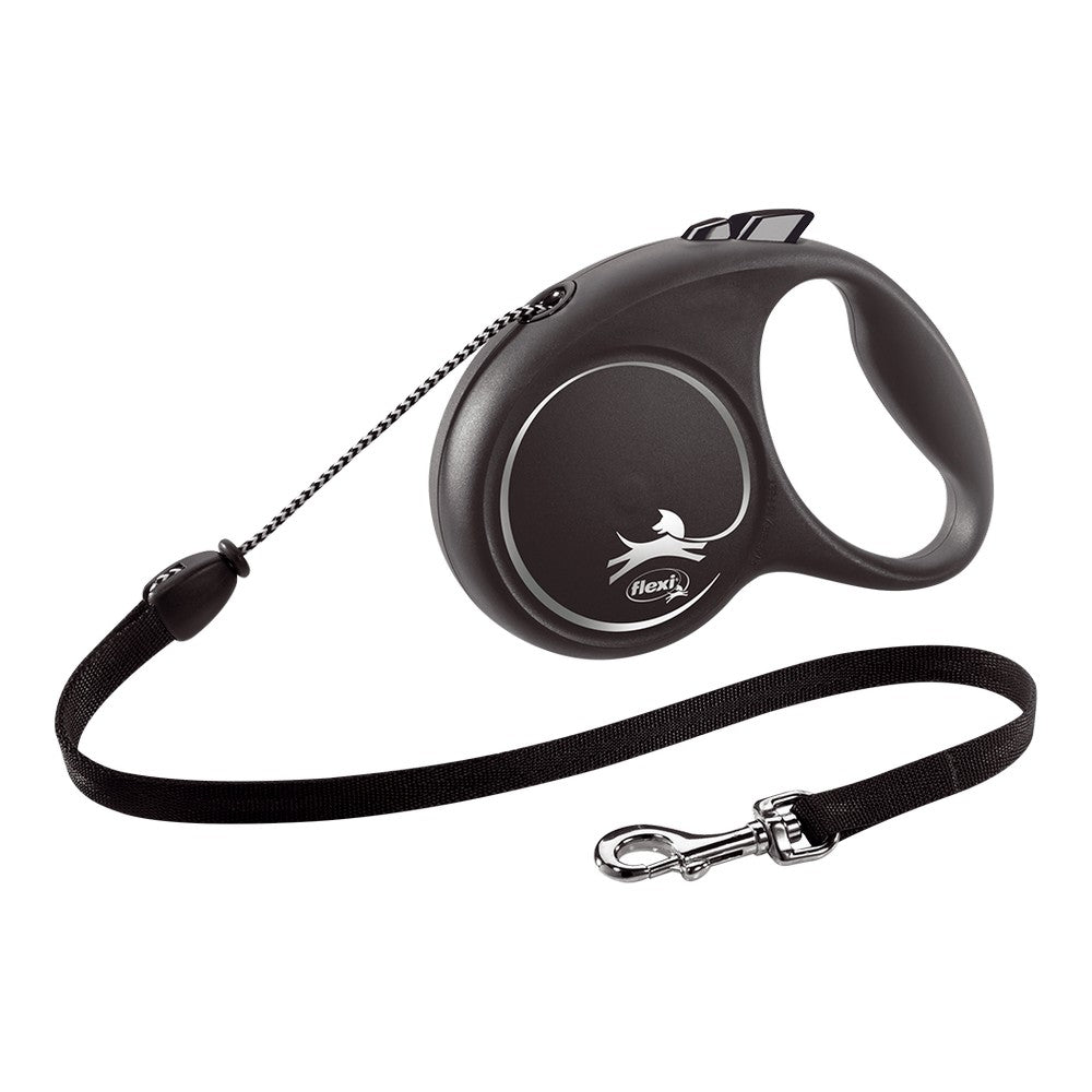 Dog leash Flexi BLACK DESIGN 5 m Size M Silver