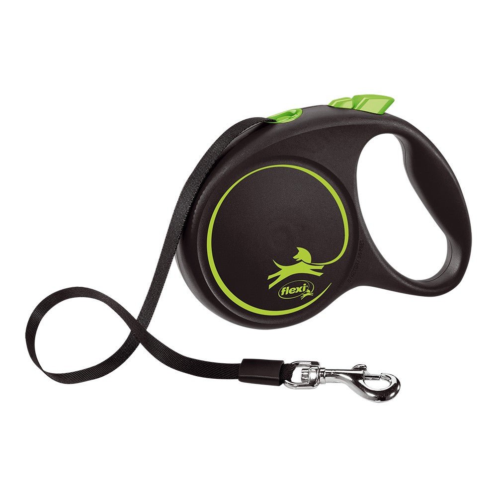 Dog Leash Flexi BLACK DESIGN 5 m Size S Green