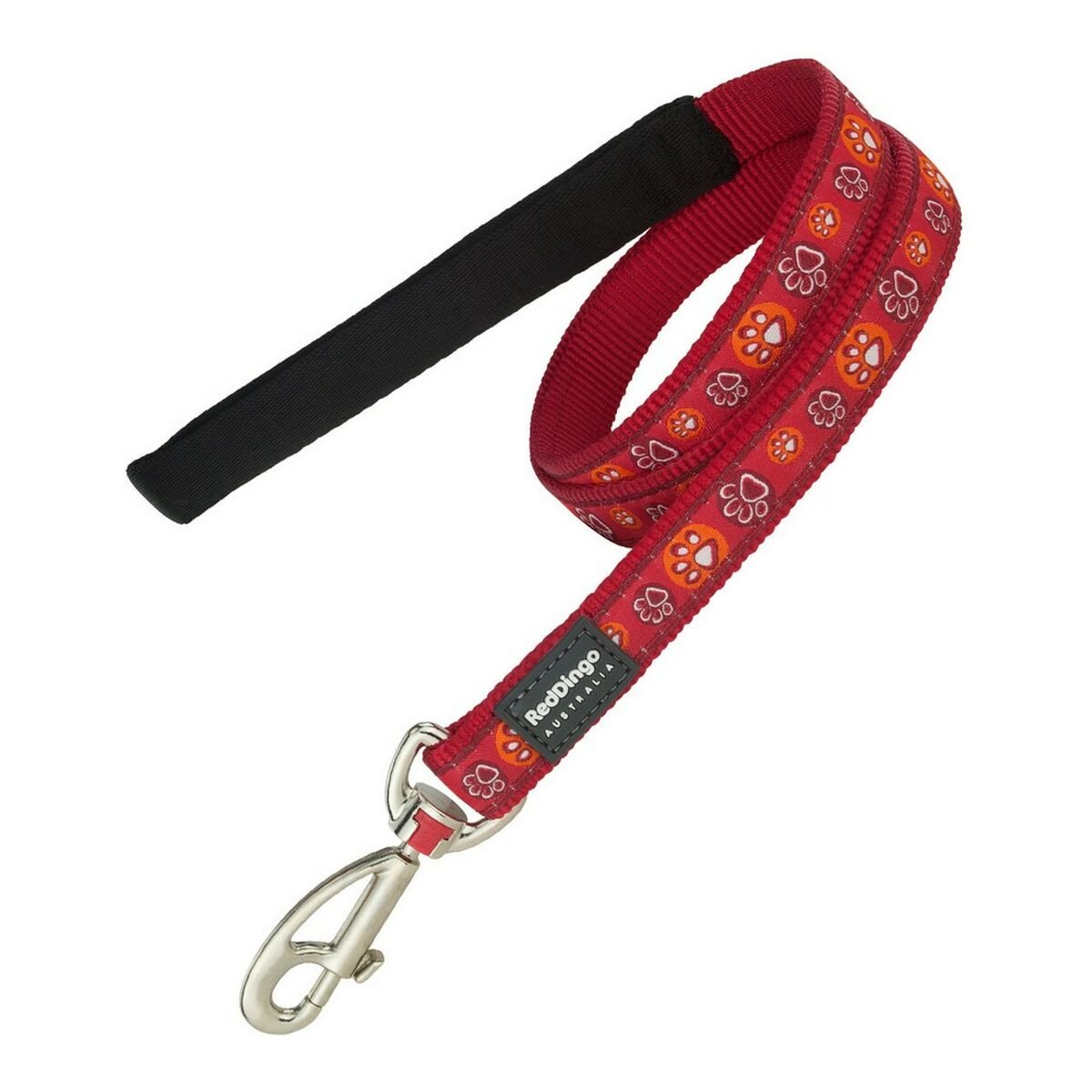 Dog leash Red Dingo Red footprint (1.2 x 120 cm)