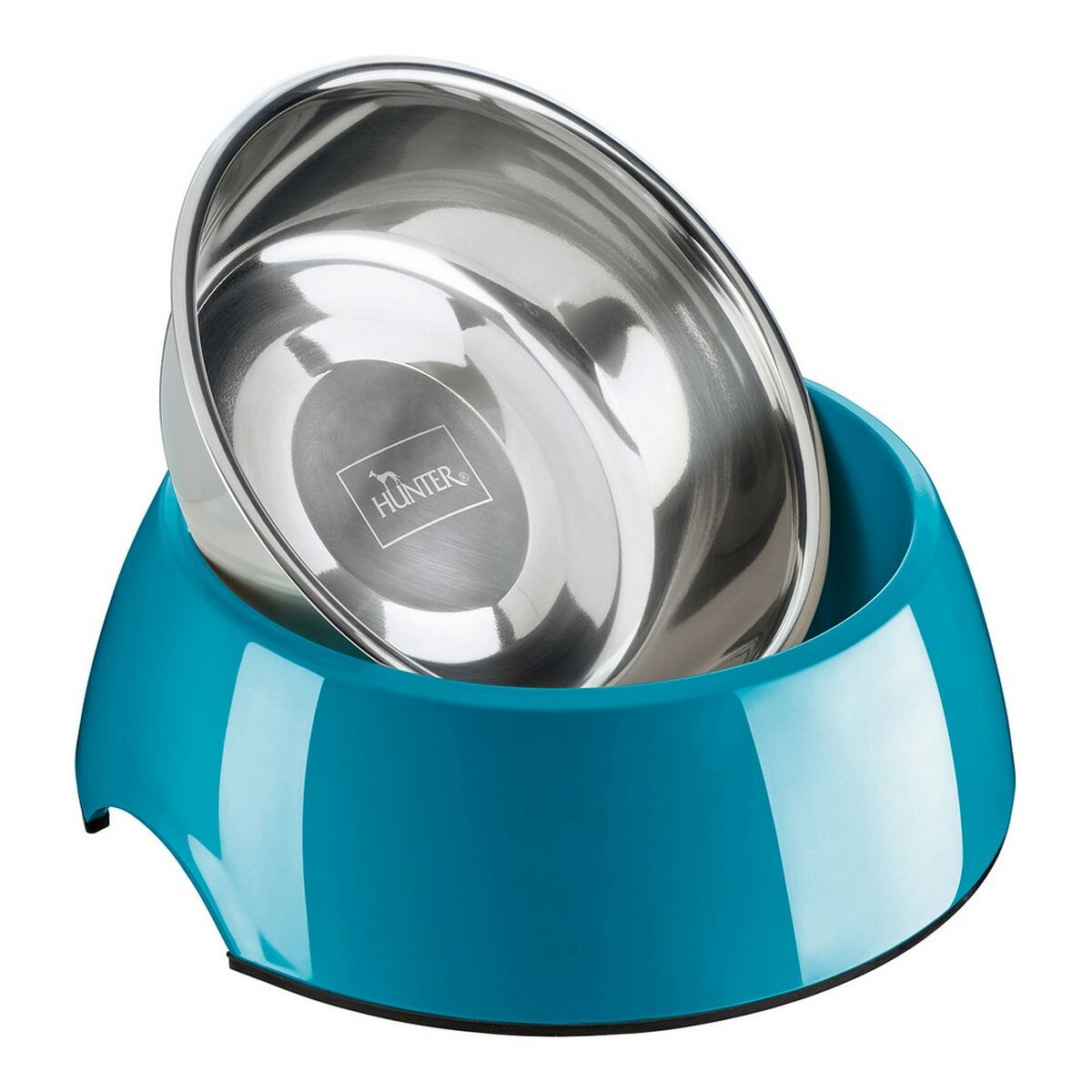 Dog feeder Hunter Stainless steel Melamine Blue (18.5 x 18.5 x 9.5 cm)