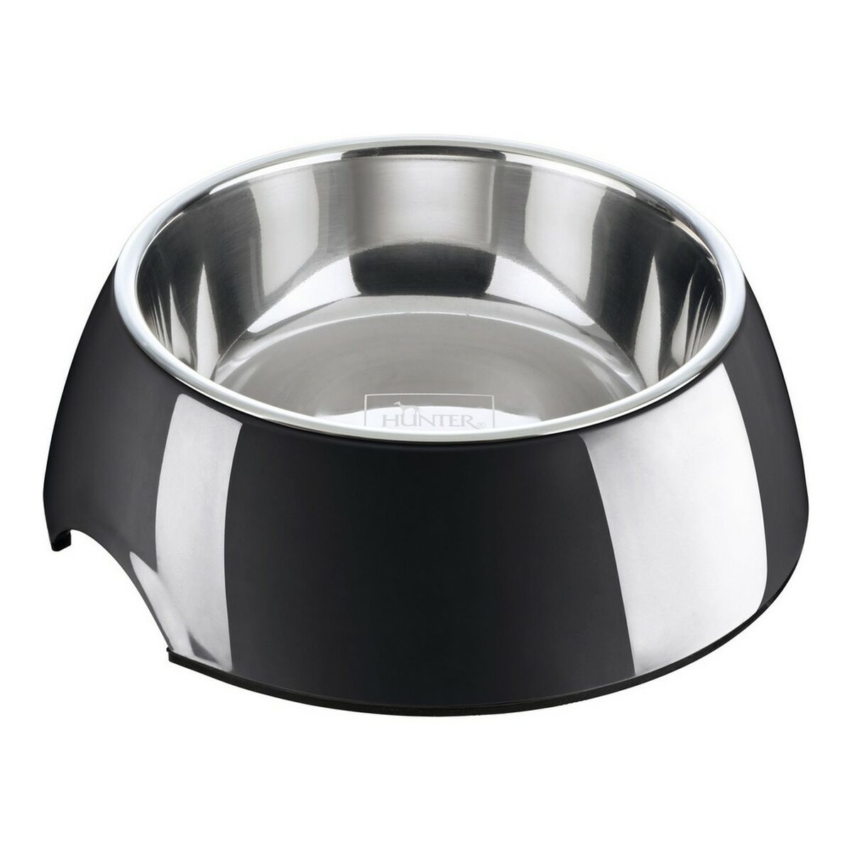 Dog feeder Hunter Stainless steel Melamine Black (22 x 22 x 11.5 cm)