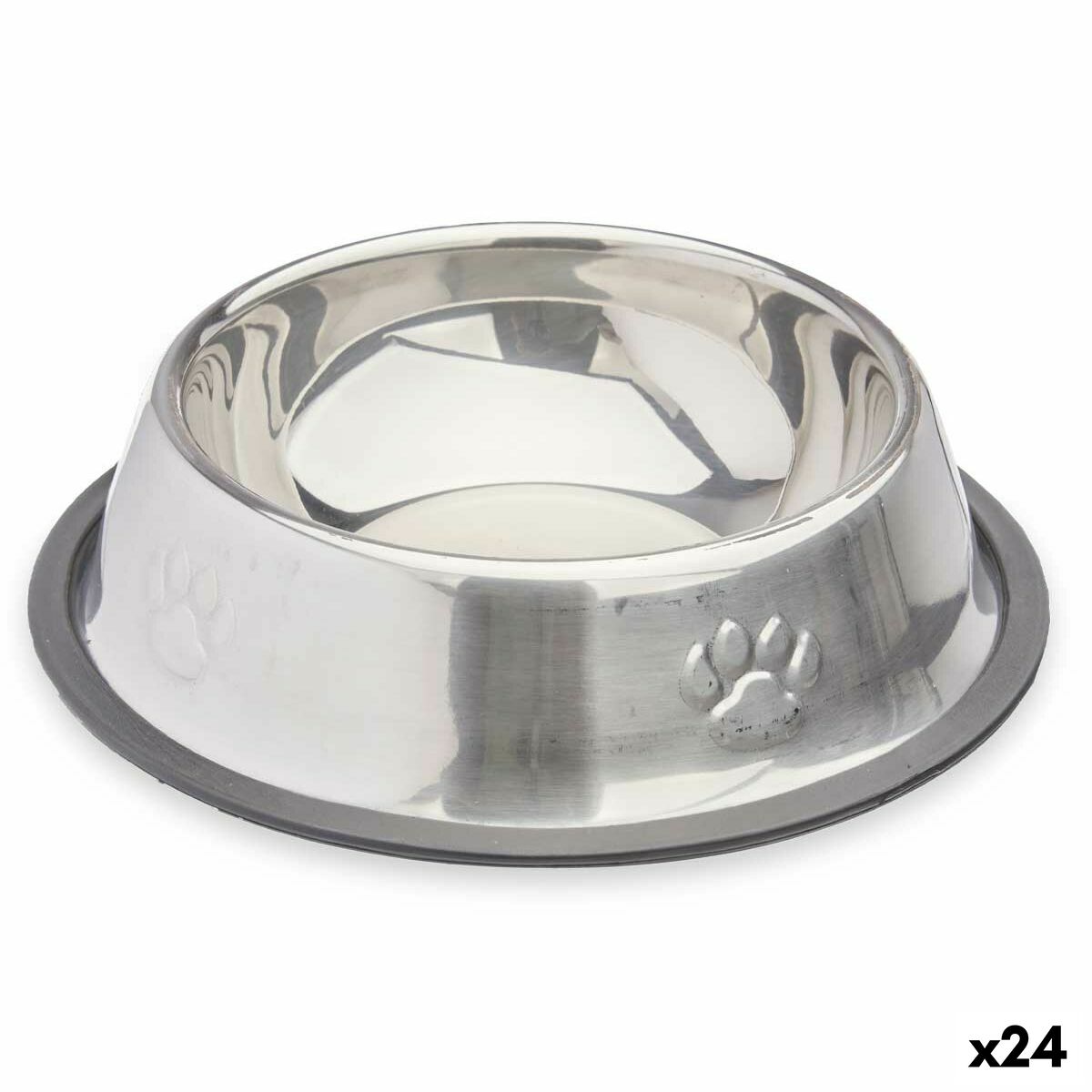 Dog feeder Silver Gray Rubber Metal 35 x 0.03 x 25 cm (24 quantity)