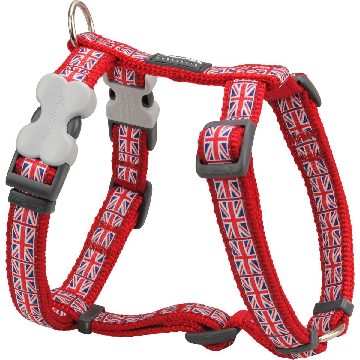 Dog harness Red Dingo Union Jack 25-39 cm Red