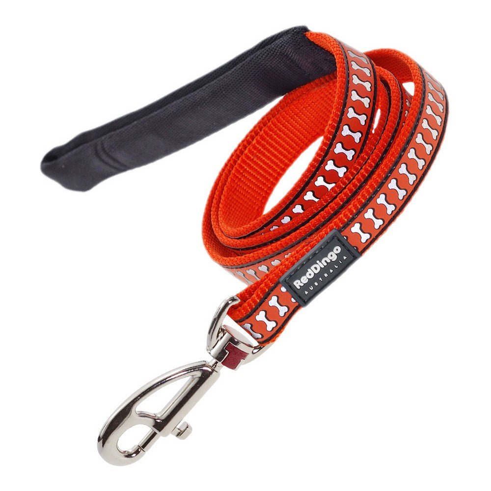 Reflective dog leash Red Dingo Orange (2 x 120 cm)