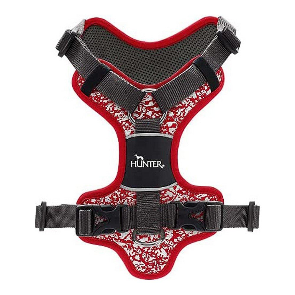 Reflective dog harness Hunter Red/Grey Size M (56-73 cm)