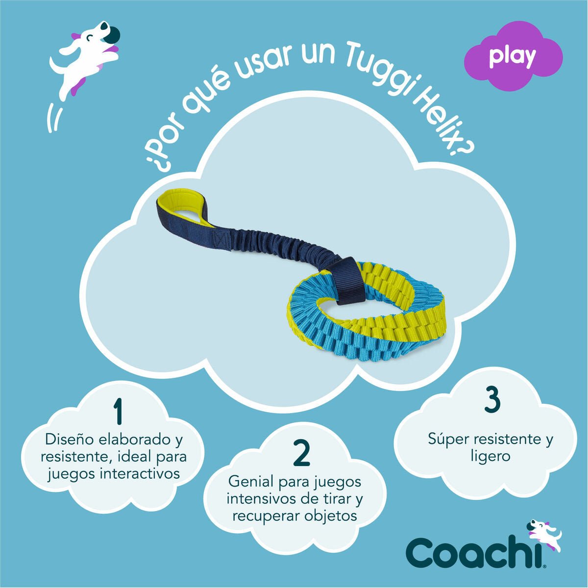 Training toy Coachi TUGGI HELIX Blå - Coachi | Valpoteket