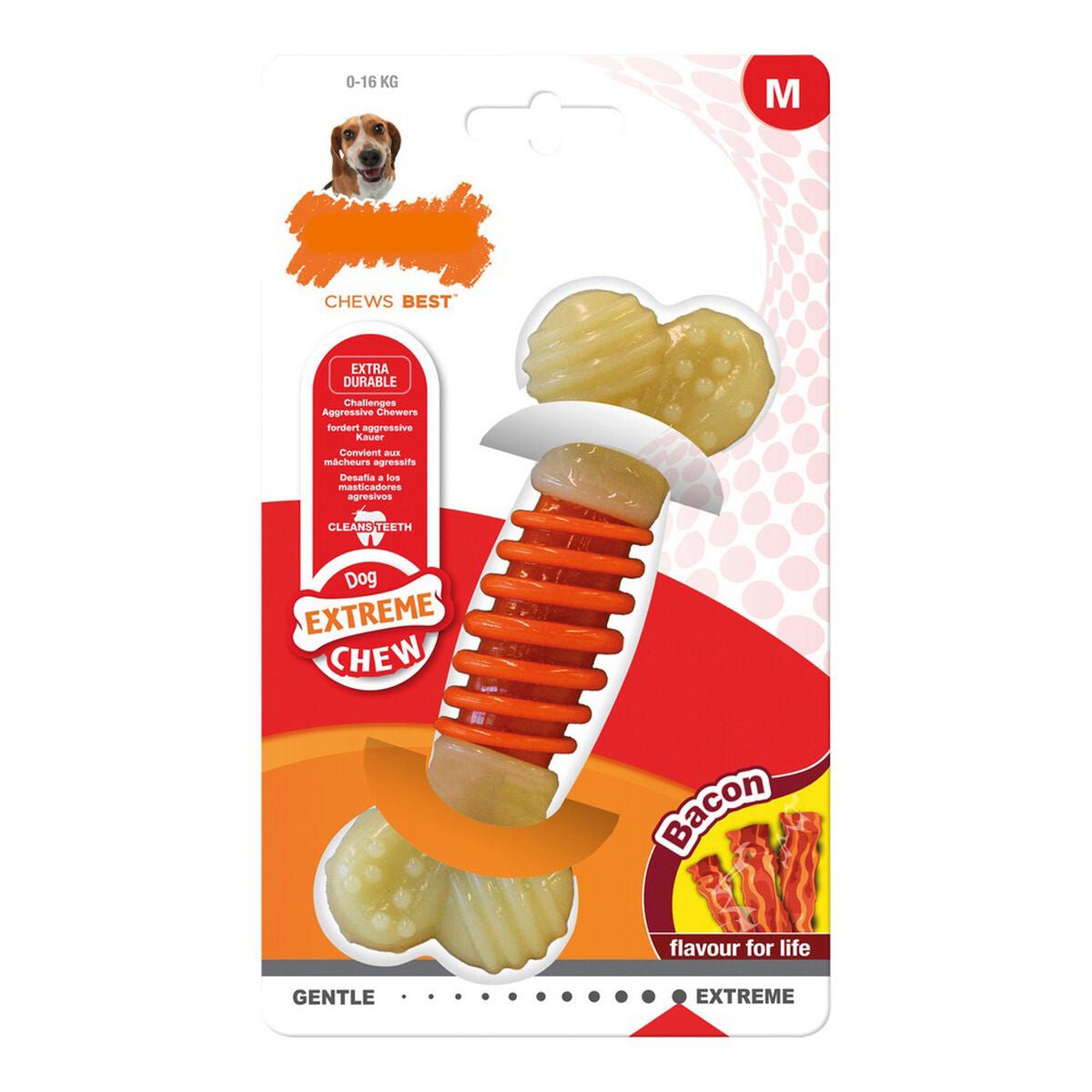 Tuggleksak för hundar Nylabone Extreme Chew Pro Action Bacon Storlek M Nylon - Nylabone | Valpoteket